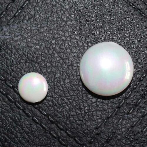 Half Drilled White Shell pearl Coin Shape Beads 10pcs, Wholesale For DIY Jewellery Free Shipping
