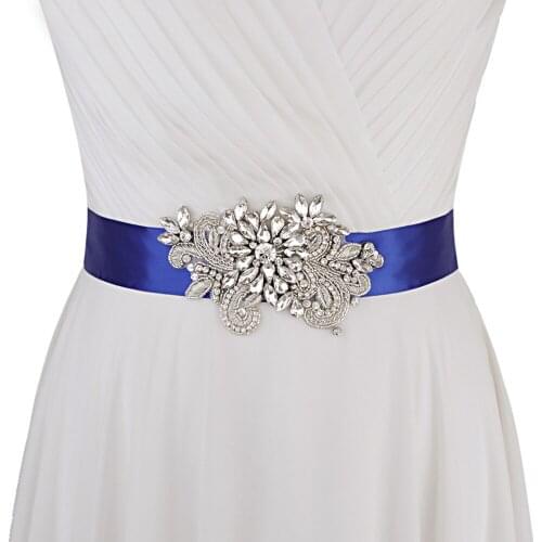 OLOMLB Bridal Belt Fashion Flowers Austrian Crystal Pearls Wedding Belts & Sashes for Dress Jewelry Accessories Bridal Women