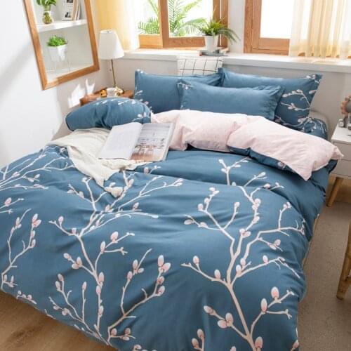 Simple Duvet Cover Sets Bedding Set Quilt Cover Pillowcase Blue King Queen Double Single Full Size Bed Linens Home Textile