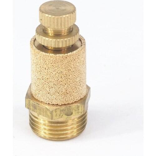 3/8" BSP Male Thread Adjustable Brass Cylinder Pneumatic Breather Silencer Muffler fitting For Noise Reducing of Solenoid valve