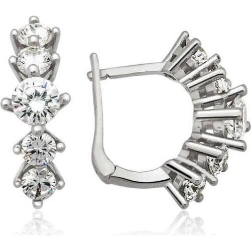 Silver 5 Stone Earrings