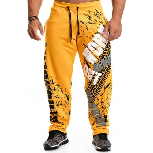 New Fashion Print Loose Casual Pants Joggers Sweatpants Cotton Track Pants Men Gyms Fitness Workout Trousers Male Sportswear