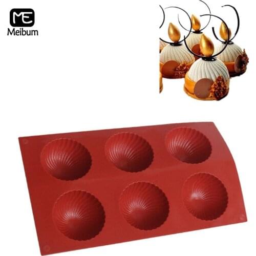 Meibum 6 Cavity Cyclone Hemisphere Silicone Mold DIY Mousse Dessert Cake Mould Chocolate Art Pastry Modle Kitchen Baking Tray