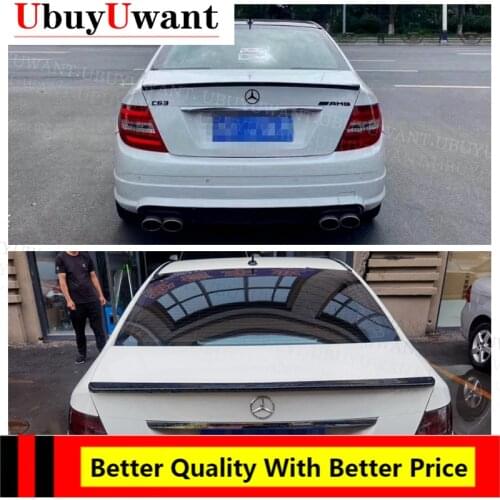 For W204 Spoiler 2008-2014 Benz C-Class C180 C200 C300 C63 Car ABS Plastic Unpainted Primer Rear Trunk Boot Wing Lip Spoiler