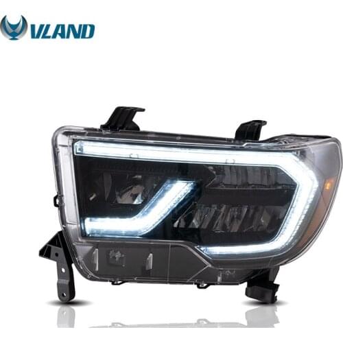 VLAND Wholesale Tundra 2007-2013 With Sequential Turn Signal Front Light Full LED 2008-2018 Headlights For Toyota Sequoia