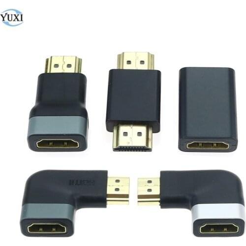 YuXi HDMI 90 degree Left/Right angle male to female Connector adapter & Dual Male / Female HDMI Extender Coupler Adapter