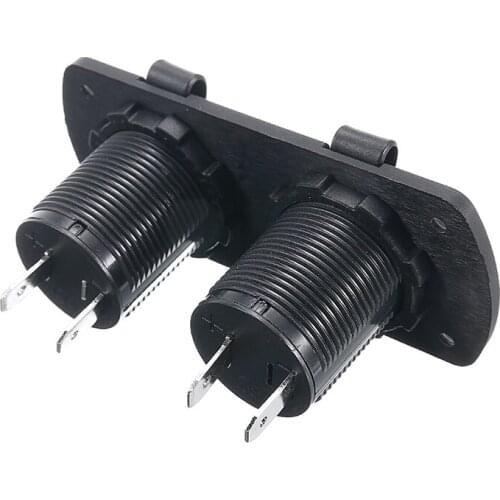 1 Set DC 12V Dual Port Cigarette Lighter Charger Socket Adapter with Terminals Car Boat Caravan RV Cigarette Lighter Panel
