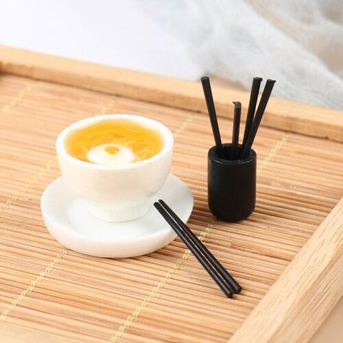 1Set Dollhouse Miniature Mini Food Japanese Ramen With Egg Model Accessories 1:12 Scale Pretend Play Toy