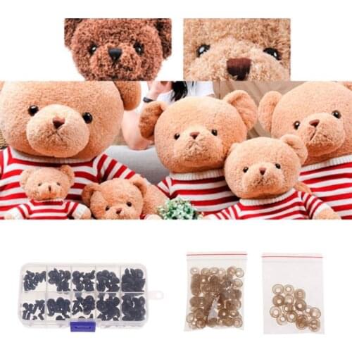 100pcs 6mm/8mm/9mm/10mm/12mm Plastic Safety Eyes For Bear Stuffed Toys Animal Puppet Dolls Craft DIY Accessories With Washers
