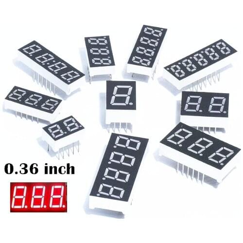 100PCS 0.36inch LED display 7 Segment 1 Bit/2 Bit/3 Bit/4 Bit Digit Tube Red Common Cathode / Anode Digital