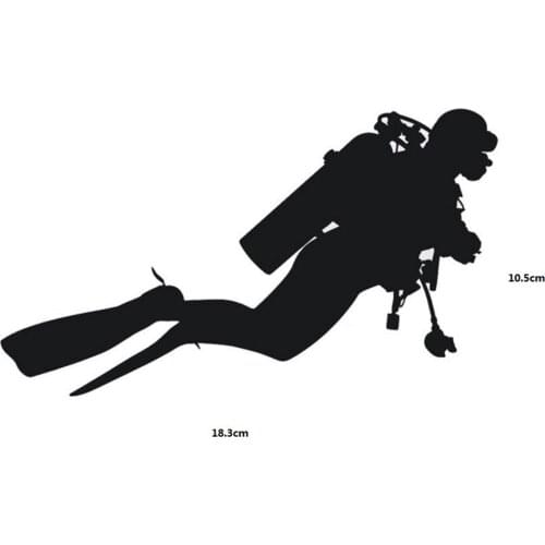 18.3cm*10.5cm Car Styling Fashion Diving Vinyl Car Stickers Personality Accessories Black White