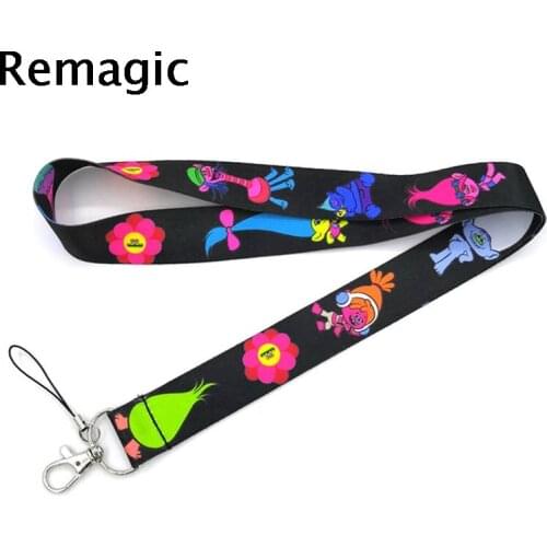 20pcs TROLLS cartoon anime characters vintage Neck Strap Lanyards ID badge card holder keychain Mobile Phone Strap Gifts