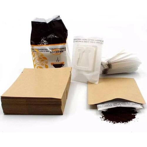 50/100/200 Set Combination Coffee Filter Bags and Kraft Paper Coffee Bag,Portable Office Travel Drip Coffee Filters Tools Set