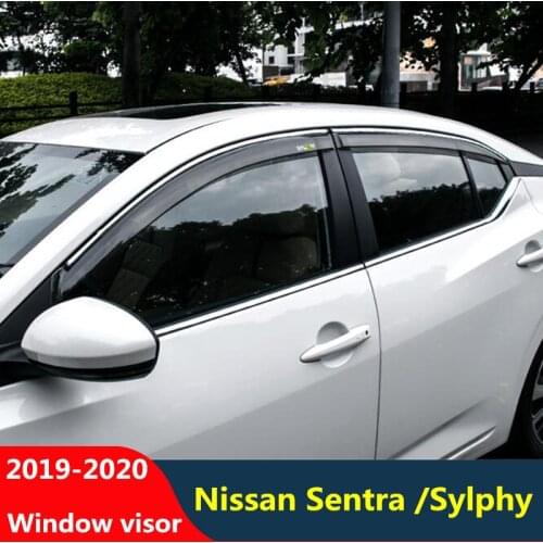CEYUSOT For Sun Window Visor New Nissan Sentra Window Rain Shield Sun Guard Trim 2020 Window Visor Nissan Sylphy Accessories