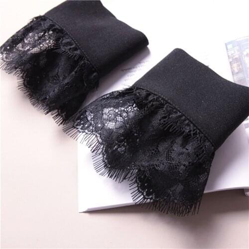 Autumn winter sweater decorative wrist fake sleeves wild lotus leaf sweater decoration sleeves Mesh lace fake sleeve fake cuff