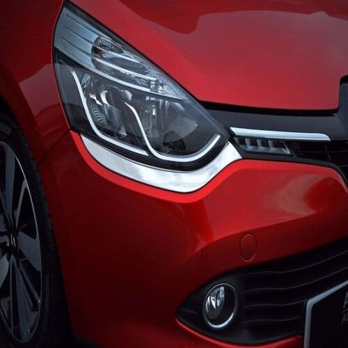 For Renault Clio 4 HB Chrome Headlight Bezel Eyebrow 2 Pcs 2012-2019 Stainless Chromium Styling Accessories Makeup Modified Products