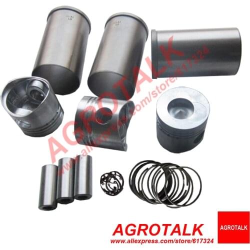 Set of piston group for Laidong the KM385BT, including the piston, piston rings, cylinder liners and piston pin and circlips