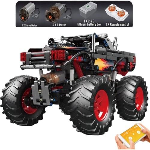 Off-road Vehicle Electric Remote Control Building Blocks Bricks Creator App Technology Assembled Car Model Kids Toys Boys Gifts
