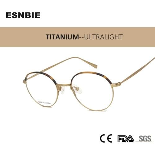 Round 100% Pure Titanium Glasses Frame Men Brand Myopia Optical Frame Ultra-Light Spectacle Frames Women Full Rim Eyewear