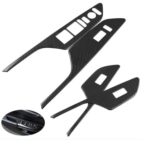 For Honda Civic 2019 2018 2017 2016 LHD Car Window Armrest Cover Glass Lift Switch Trim ABS Carbon Fiber Decoration Accessories