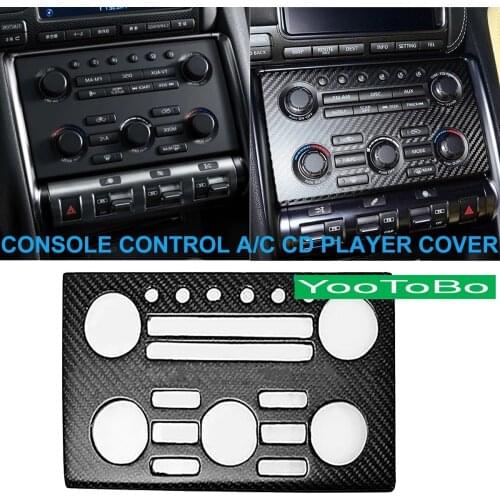 LHD RHD Real Carbon Fiber Console Control AC Climate Radio CD Player Cover Trim Frame Panel For Nissan GTR GT-R R35 2008-2016