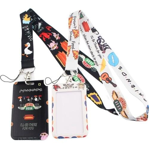 LT24 Friends TV Show Lanyard Credit ID Badge Holder Key Rings Bag Student Women Travel Bank Bus Business Card Cover Keychain