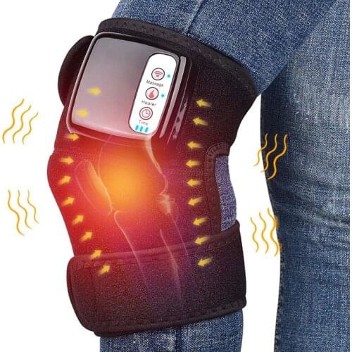 Electric Heating Knee Massager Far Infrared Joint Physiotherapy Elbow Knee Pad Vibration Massage Pain Relief For Leg Device