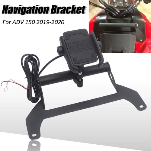 Motorcycle Navigation Bracket Mobile Phone GPS Board Bracket Mobile Phone Holder USB Charger For HONDA ADV 150 adv150 2019-2020