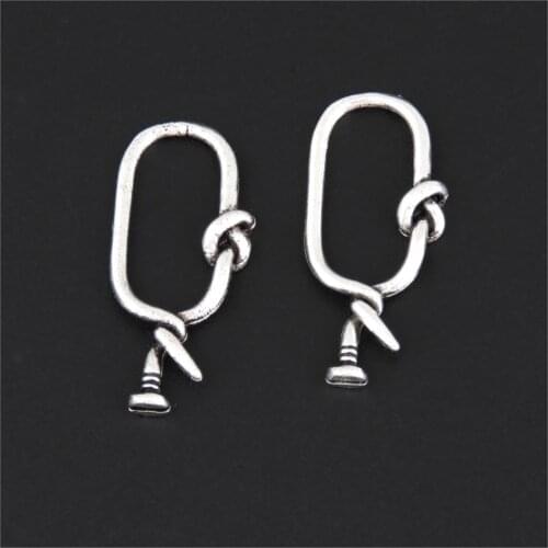 30Pcs Silver Color Nail Charms Finding Worker Tool Pendant Making Keychain Bracelet Jewelry Accessories 28x13mm A3286