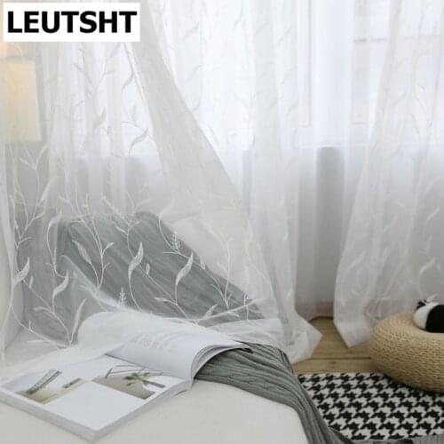 Wheat Ear Simple Wind Country Embroidered Window Screen Window Bay Window Bedroom Living Room Balcony Screen Curtain Custom Yarn