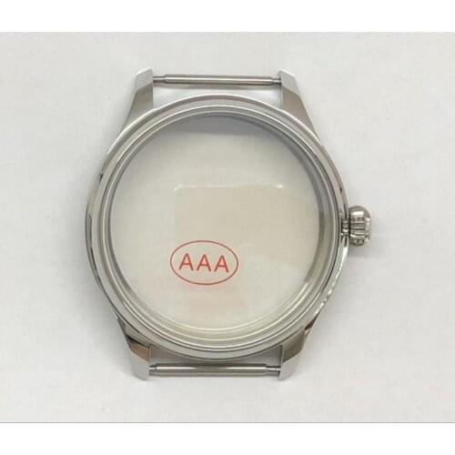 Sapphire crystal parnis 44MM 316L stainless steel watch case fit 6497/6498 Mechanical Hand Wind movement 02