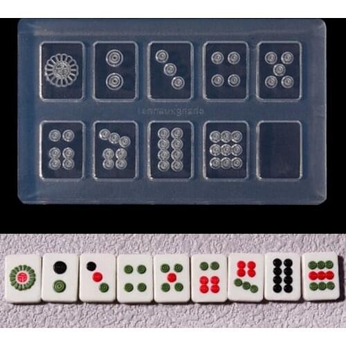Super Mini Chinese Mahjong Resin Mold Silicone Get Rich Mahjong Nail Mould Craft A0NF