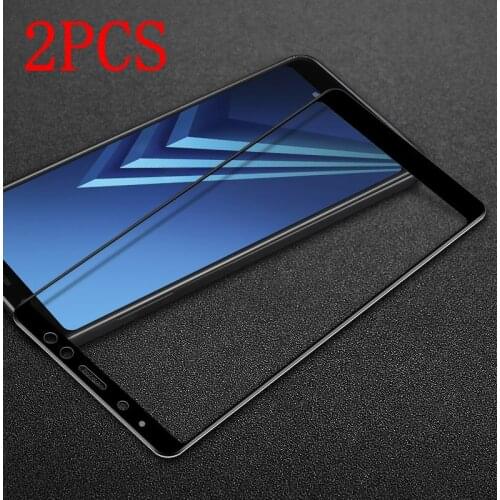 2PCS Full Glue Full Cover Tempered Glass For Samsung Galaxy A8 Plus 2018 Screen Protector protective film For SM-A730F glass