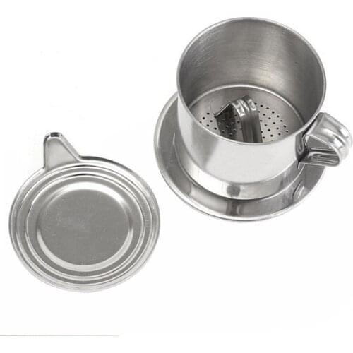1 Travel Set Of Vietnamese Coffee Filte Stainless Steel Sliver Pot Kitchen Coffee Cup Hand Type Press Rushing Tools Drip I1F5