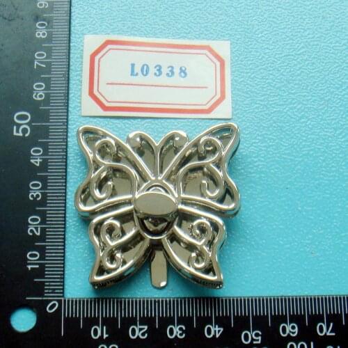 10 sets/lot butterfly shape High Quality Twist Turn Lock Clasp Closure Women leather Handbag Bag Parts Hardware DIY L0338