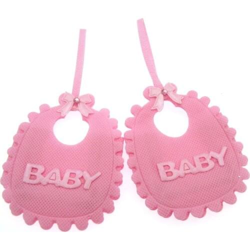 12Pcs Nonwoven Fabric Fillable Bibs Pouches Candy Bags For Wedding Baby Craft Party Decorations 9x7x6cm