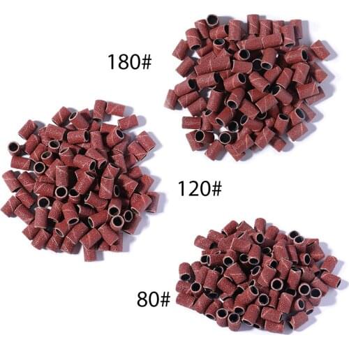 200PCS Sanding Band #80/120/180 Electric Nail Machine Nail Drill Bit Nail Art UV Gel Acrylic Polish Remover Nail Accessory Tool