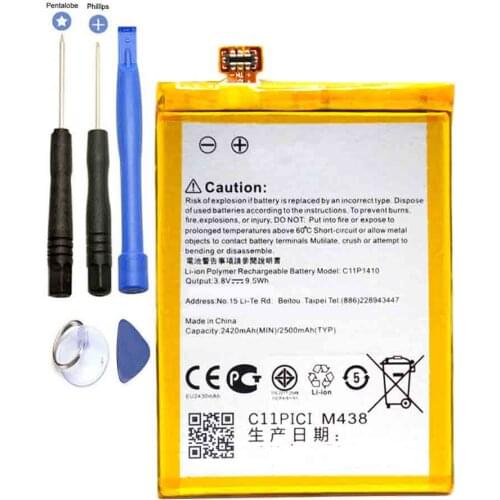 Phone Battery C11P1410 for ASUS Zenfone 5 Lite A502CG 2420/2500mAh with repair tools