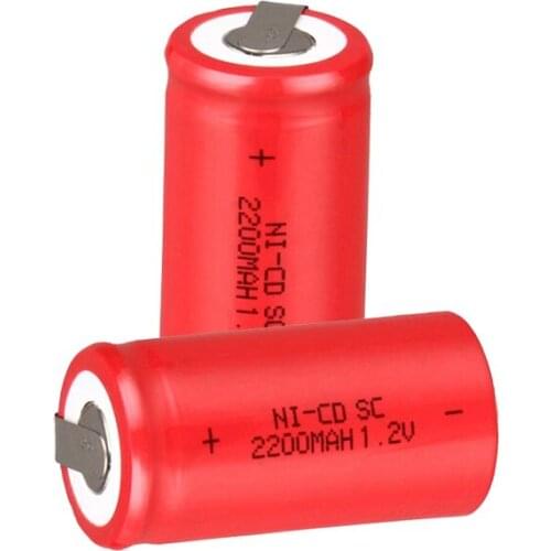 SC 1.2V battery 1/2/3pcs 2200mah Sub C Ni-Cd rechargeable batteries with Tab power tool NiCd SUBC battery for Screwdriver