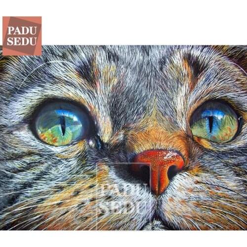 Diamond Painting Cat Picture Of Rhinestones 5D Diy Diamond Mosaic Full Display Animal Diamond Embroidery Decor Living Room Wall