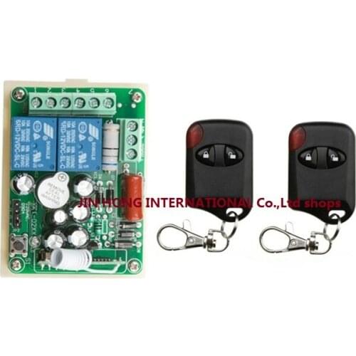 AC220V 2CH Wireless Remote Control Switch System teleswitch 1pcs Receiver + 2pcs cat eye Transmitters for Gate Garage Door