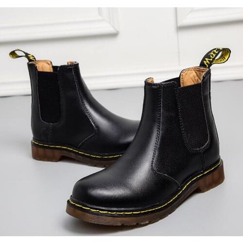 Dr Chelsea Boots Couple Martin Boots Fashion British Short Boots Men and Women Casual Elastic Martin Shoes