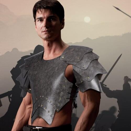 Cospty Viking LARP Adult Costume Armour PU Leather Warrior Medieval Knight Men Armor Cosplay