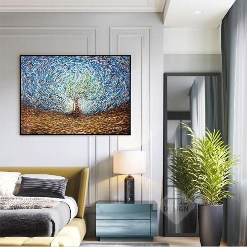 Mexico Style Home Decor Modern Abstract Tree Art Oil Painting Posters Prints Wall Art Canvas Pictures for Living Room
