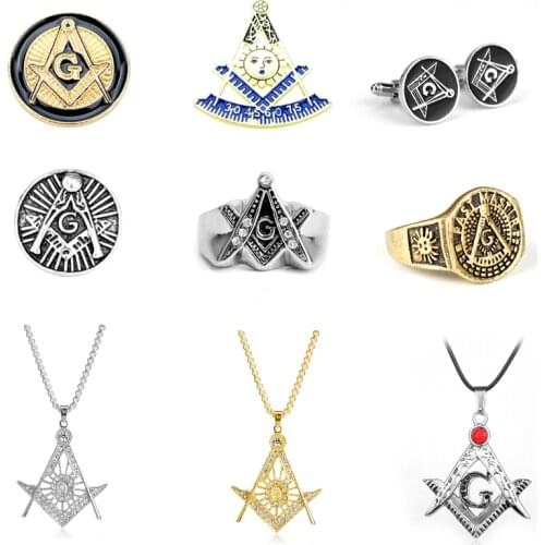 Dongsheng jewelry Freemasonry Masonic AF&AM Brooches Enamel Badge Lapel Pin Backpack Bags Coat Jewelry For Men Women Gifts