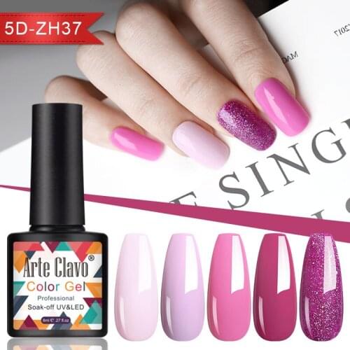 Arte Clavo 8ml Gel Nail Polish Combination Color Pink 5pcs/Set Gel Polish Soak Off Gel Varnish Lacquer Nail Art Vernis Manicure