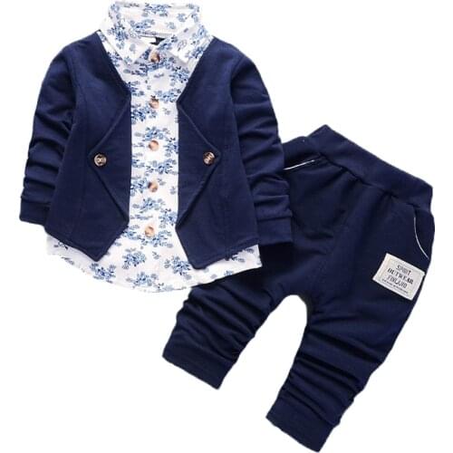 Boys Suits Spring Autumn Full Sleeve Handsome Clothing Set For Boy Coat + Pants 2Pcs Suit Kids Birthday Present Toddler Clothes