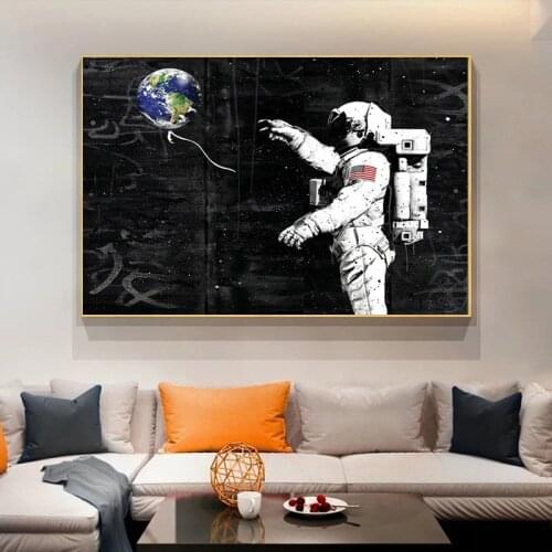 Space Dream Stars Graffiti Art Canvas Paintings Astronaut Poster and Prints Cuadros Wall Art Pictures for Living Room Home Decor