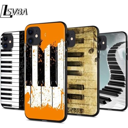 Cool Piano Music Anti-fall Silicone Phone Case For iPhone 11 Pro XS Max X XR 6S 6 7 8 Plus 5S Soft Black Cover Capa