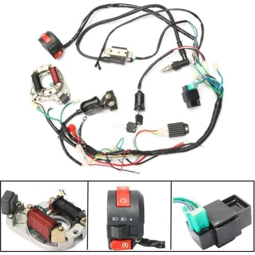 80% Hot Sell 50 70 90 110CC CDI Wire Harness Assembly Wiring Kit for ATV Electric Start Quads